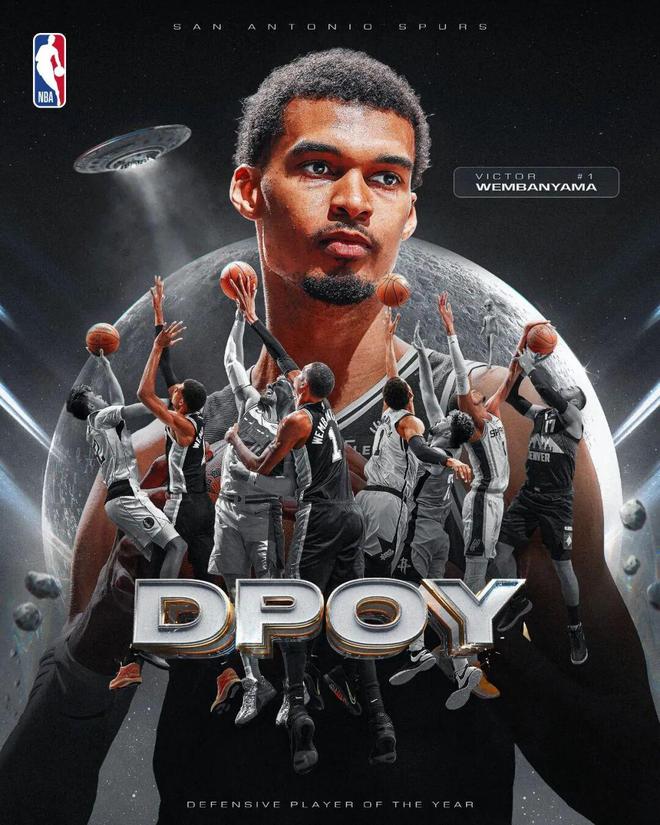 文班亚马全票当选DPOY 创历史首人纪录